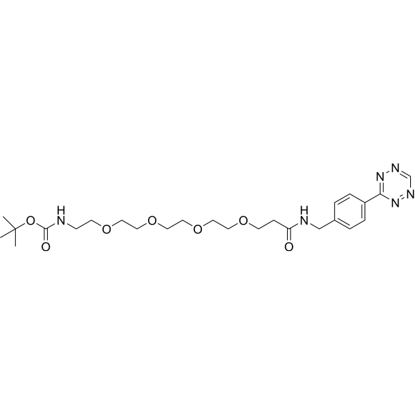 Tetrazine-Ph-NHCO-PEG4-NH-Boc Chemical Structure