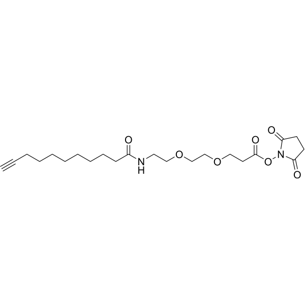 Propargyl-<em>C</em>8-amido-PEG2-NHS ester