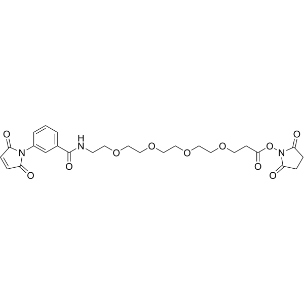 Mal-Ph-CONH-PEG4-​NHS ester Chemical Structure