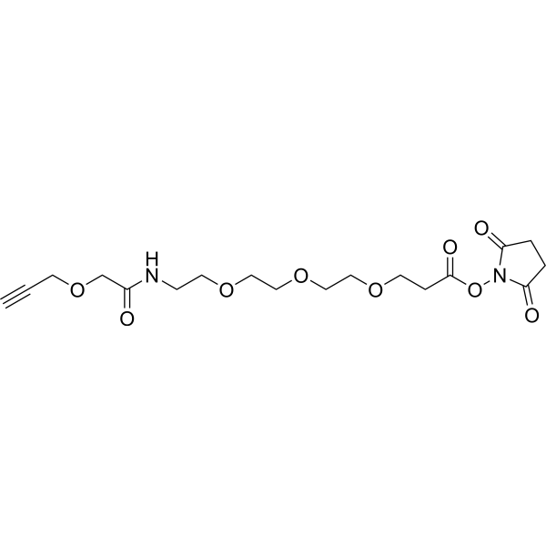 Propargyl-O-C1-amido-PEG3-C2-NHS ester Chemical Structure