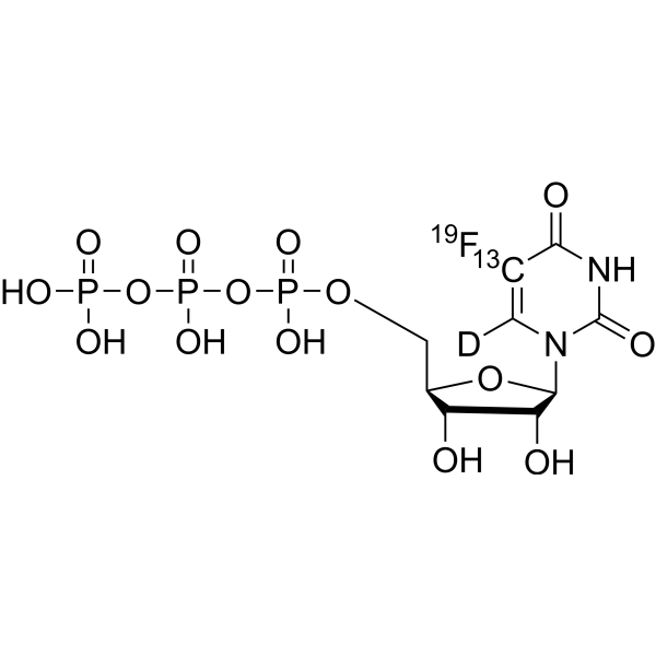 5-Fluorouridine 5'-triphosphate-<sup>13</sup>C,<sup>19</sup>F,d<sub>1</sub> Chemical Structure
