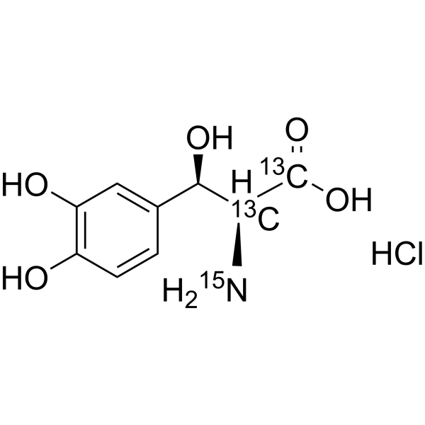 Droxidopa-<sup>13</sup>C<sub>2</sub>,<sup>15</sup>N hydrochloride Chemical Structure