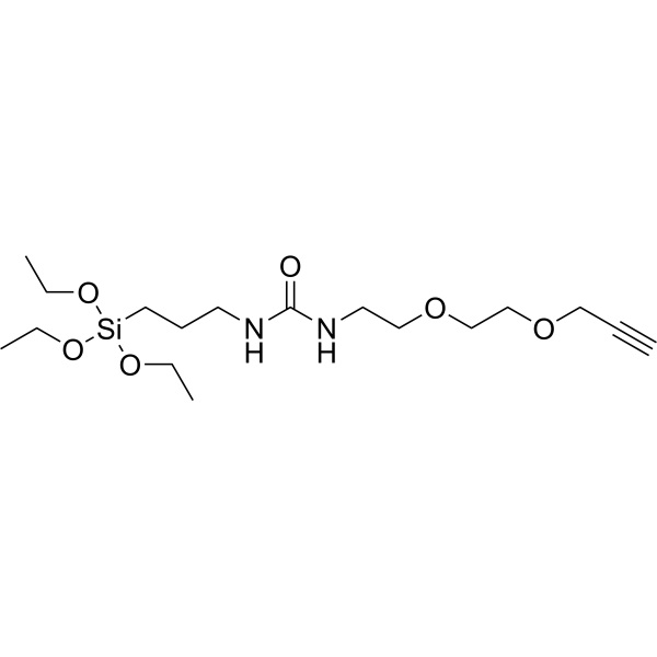 Propargyl-PEG2-urea-C3-triethoxysilane Chemical Structure