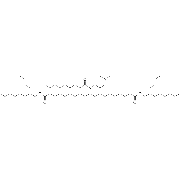 1,19-Bis(2-butyloctyl) 10-[[3-(dimethylamino)propyl](1-oxononyl)amino]nonadecanedioate Chemical Structure