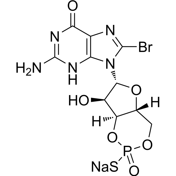 Rp-8-Br-cGMPS sodium salt Chemical Structure