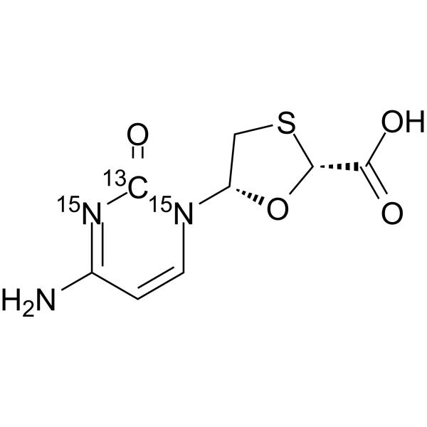 Lamivudine-<sup>13</sup>C,<sup>15</sup>N<sub>2</sub> Chemical Structure