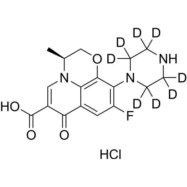 Desmethyl Levofloxacin-d<sub>8</sub> hydrochloride Chemical Structure