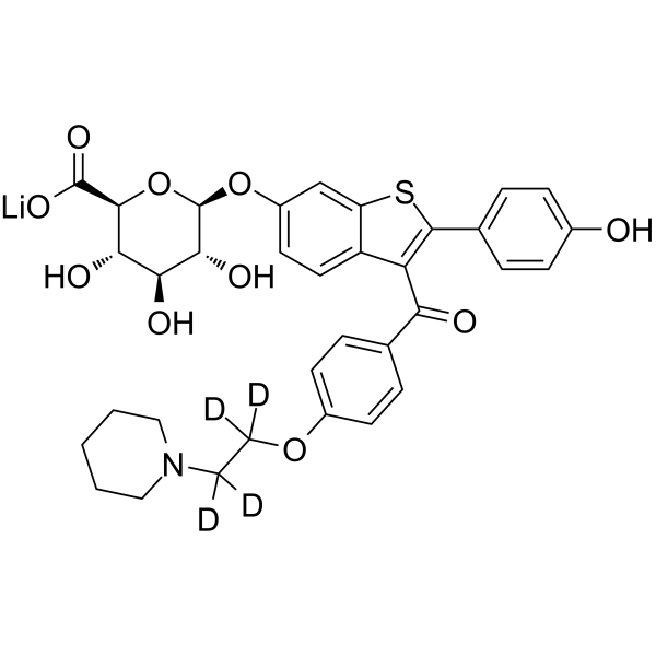 Raloxifene 6-glucuronide-d<sub>4</sub> lithium Chemical Structure