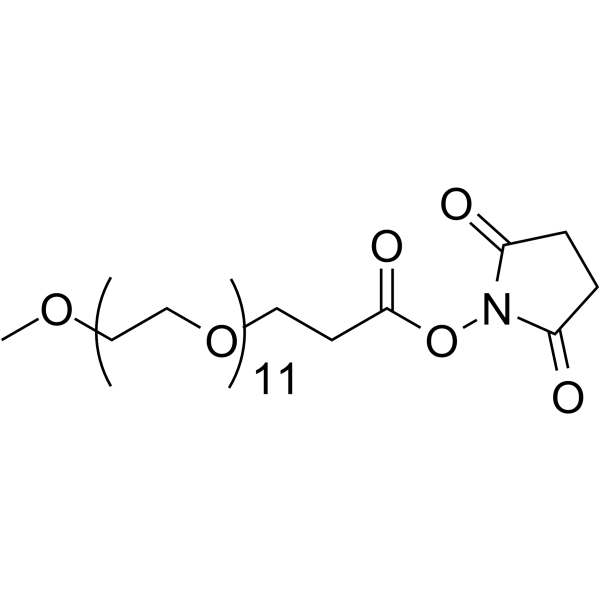 m-PEG11-C2-NHS Ester Chemical Structure