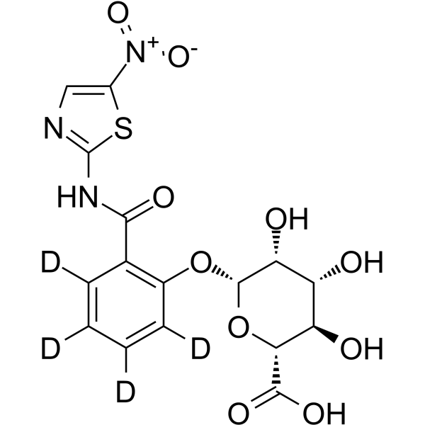 Tizoxanide-d<sub>4</sub> glucuronide Chemical Structure