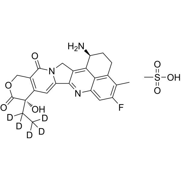 Exatecan-d<sub>5</sub> mesylate Chemical Structure