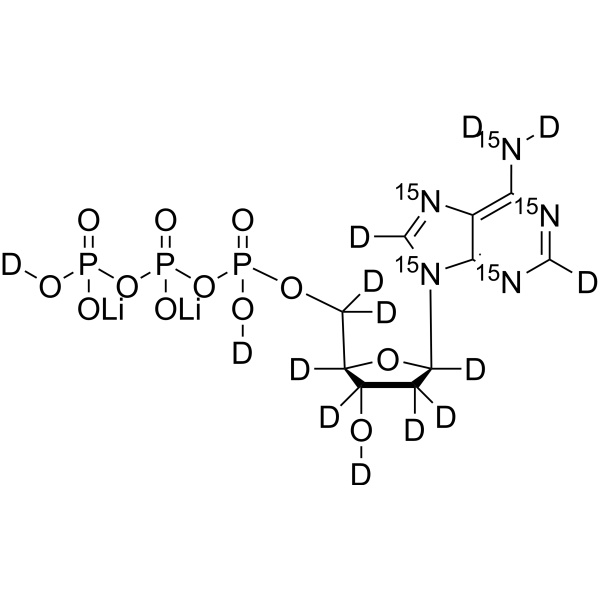 2'-<em>Deoxyadenosine</em>-5'-triphosphate-15N5,d14 dilithium