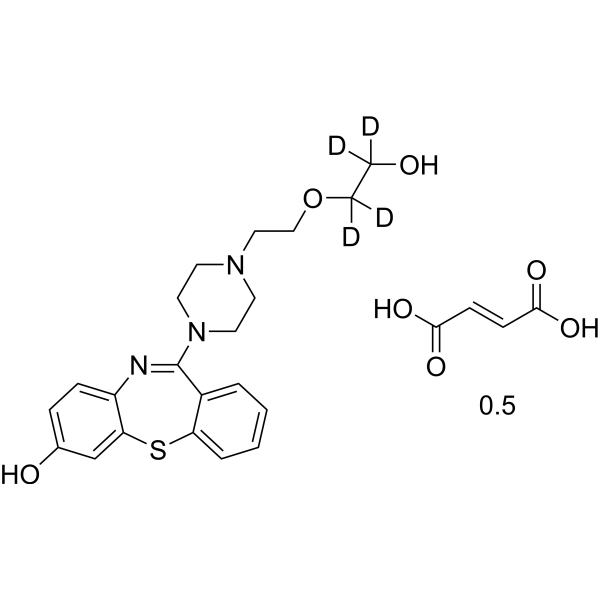 7-Hydroxyquetiapine-d<sub>4</sub> hemifumarate Chemical Structure