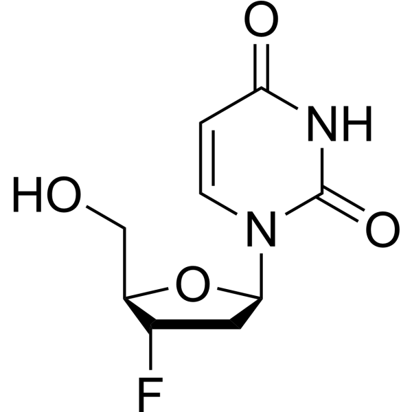 2′,3′-Dideoxy-3′-fluorouridine Chemical Structure