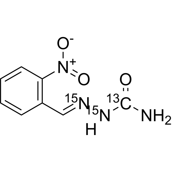 2-Nitrobenzaldehyde semicarbazone-<sup>13</sup>C,<sup>15</sup>N<sub>2</sub>-1 Chemical Structure