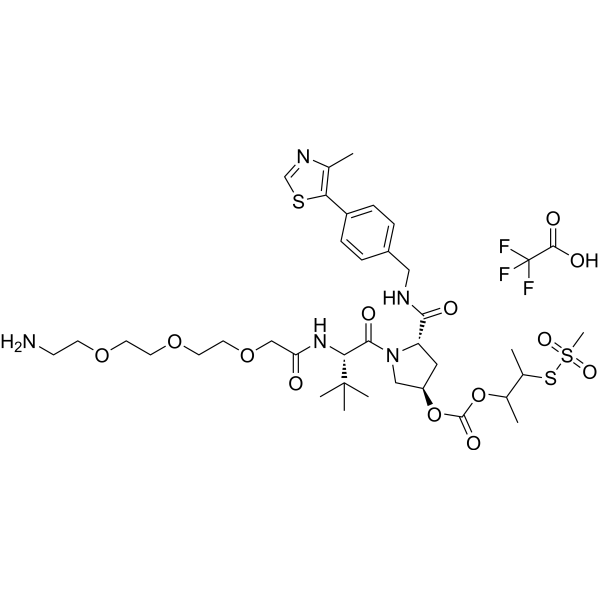 (<em>S</em>,<em>R</em>,<em>S</em>)-AHPC-3-methylbutanyl acetate-methanesulfonothioate-PEG3-NH2 TFA