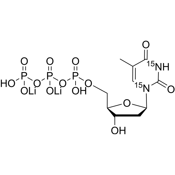 Deoxythymidine-5'-triphosphate-<sup>15</sup>N<sub>2</sub> dilithium Chemical Structure