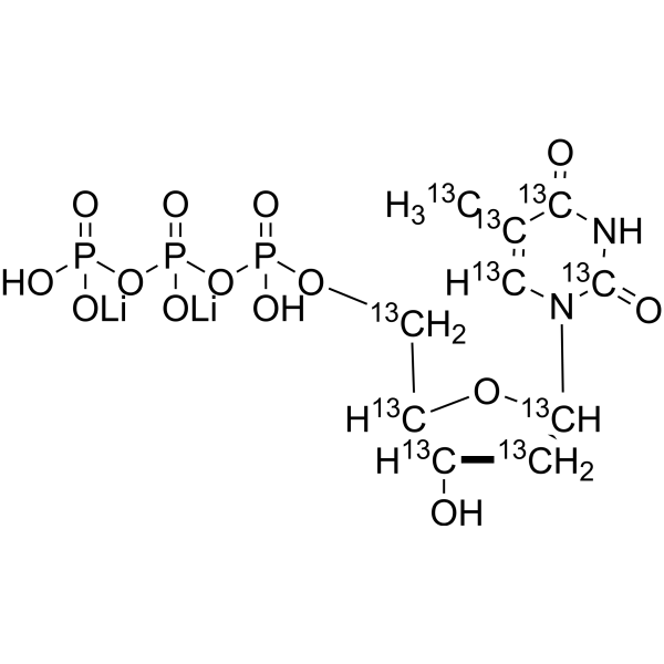 Deoxythymidine-5'-triphosphate-<sup>13</sup>C<sub>10</sub> dilithium Chemical Structure