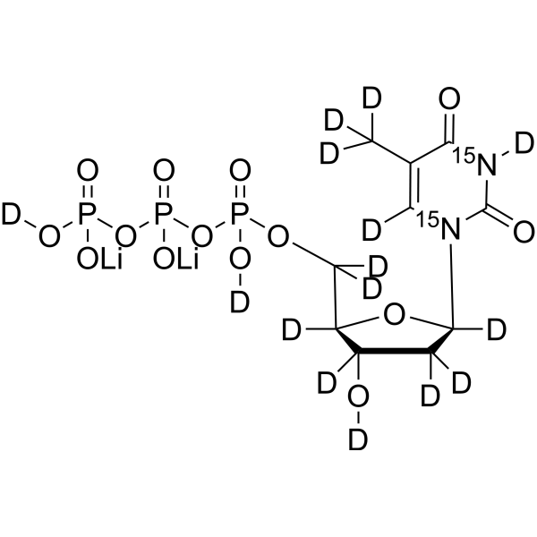 Deoxythymidine-<em>5</em>'-triphosphate-<em>15</em><em>N</em>2,d<em>15</em> <em>dilithium</em>