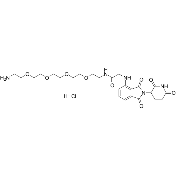 <em>Thalidomide</em>-NH-amido-PEG<em>4</em>-C2-NH2 hydrochloride