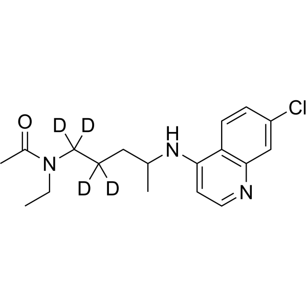 N-Acetyl(mono)desethylchloroquine-d<sub>4</sub> Chemical Structure