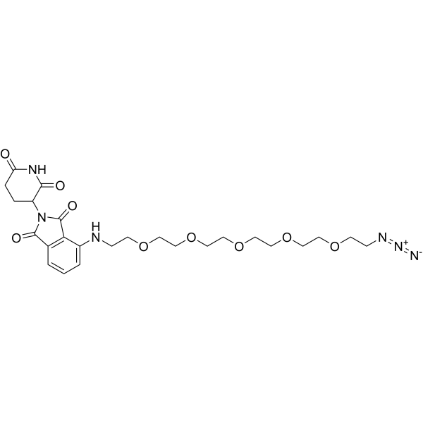 Pomalidomide 4'-PEG5-azide Chemical Structure