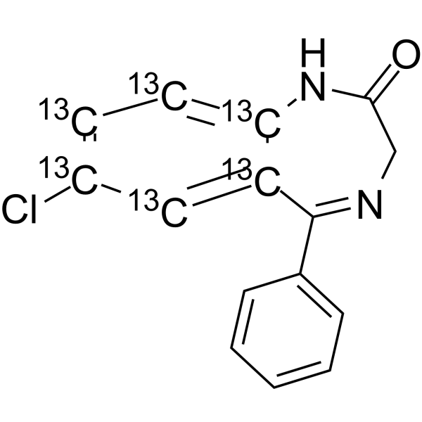 Nordiazepam-<sup>13</sup>C<sub>6</sub> Chemical Structure