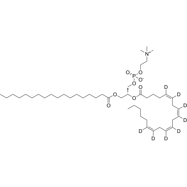 1-Stearoyl-2-Arachidonoyl-d<sub>8</sub>-sn-glycero-3-PC Chemical Structure