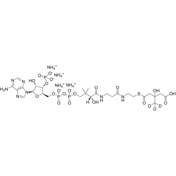3-Hydroxy-3-methylglutaryl-Coenzyme A-d<sub>3</sub> ammonium Chemical Structure