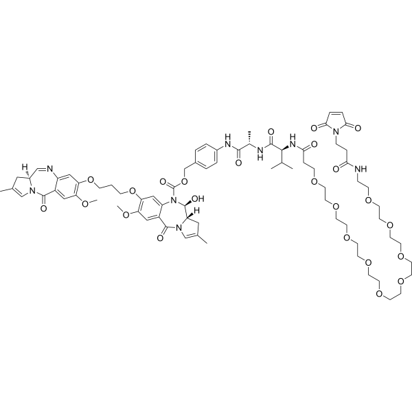 Mal-amido-PEG9-Val-Ala-PAB-SG3200 Chemical Structure
