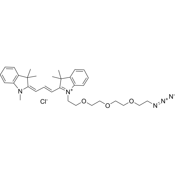 N-methyl-N'-(azide-PEG3)-Cy3 Chemical Structure
