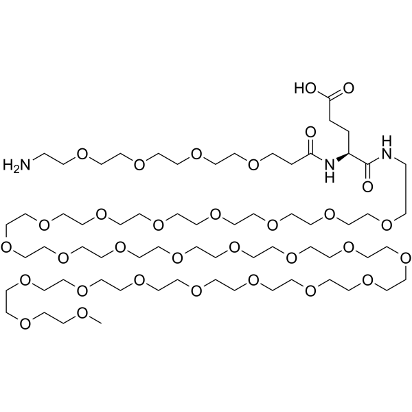 NH2-PEG4-Glu(OH)-NH-m-PEG24 Chemical Structure
