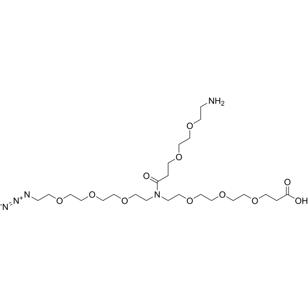 N-(Azido-PEG3)-N-(PEG2-amine)-PEG3-acid Chemical Structure