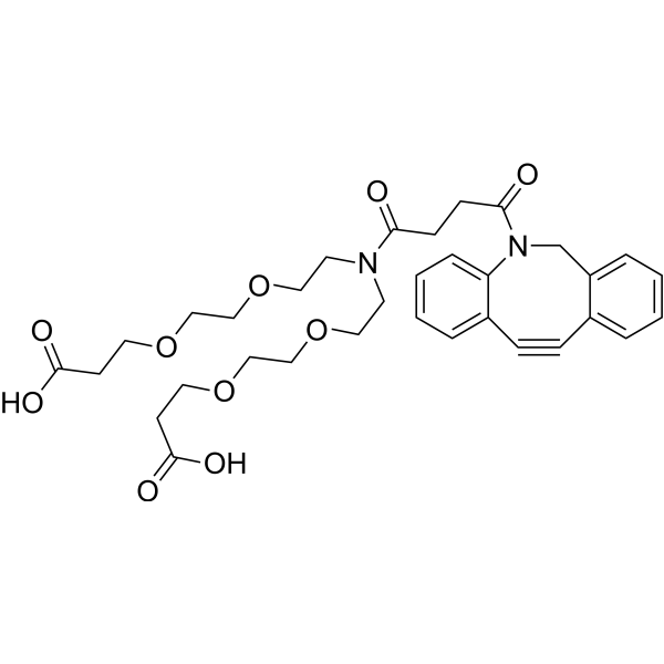 N-DBCO-N-bis(PEG2-C2-acid) Chemical Structure