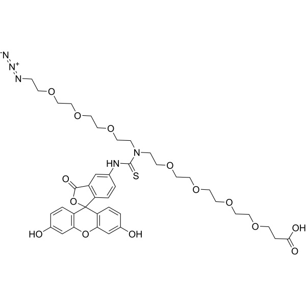 N-(Azido-PEG3)-N-Fluorescein-PEG4-acid Chemical Structure