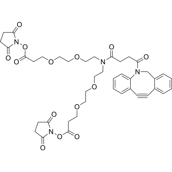 N-DBCO-N-bis(PEG2-C2-NHS ester) Chemical Structure