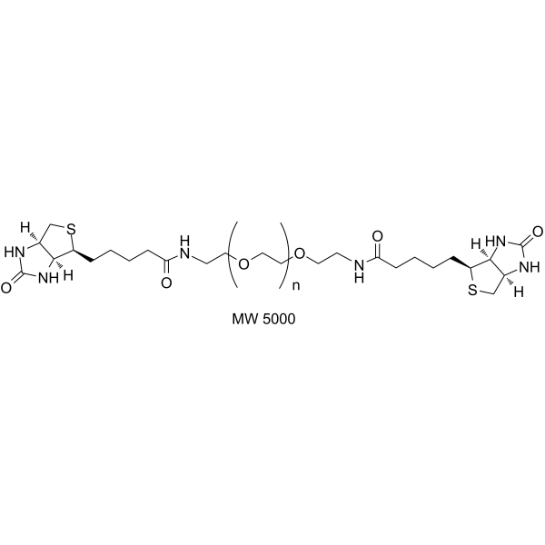 Biotin-PEG-Biotin (MW 5000) Chemical Structure