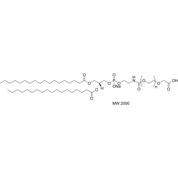 DSPE-PEG-CH2COOH, MW 2000 Chemical Structure