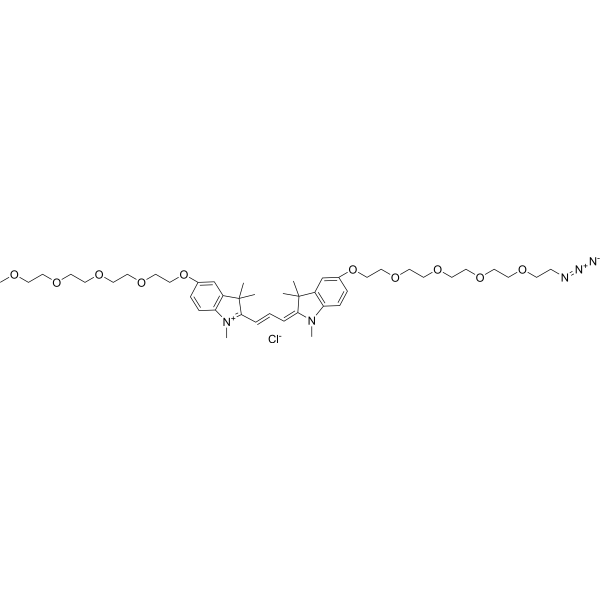 N-<em>Methyl</em>-N'-<em>methyl</em>-O-(m-PEG<em>4</em>)-O'-(azide-PEG<em>4</em>)-Cy3