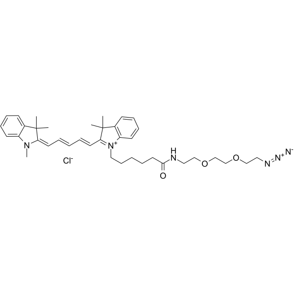 <em>N</em>-Methyl-<em>N</em>'-(azido-PEG2-C<em>5</em>)-Cy<em>5</em>