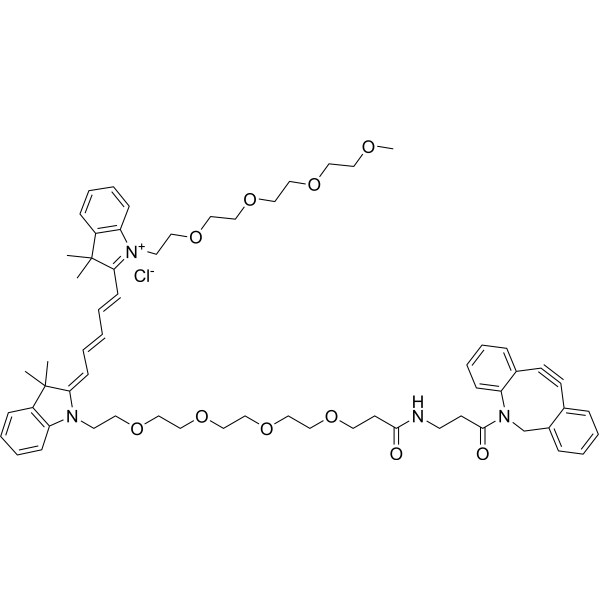 N-(m-PEG4)-N'-(DBCO-PEG4)-Cy5 Chemical Structure