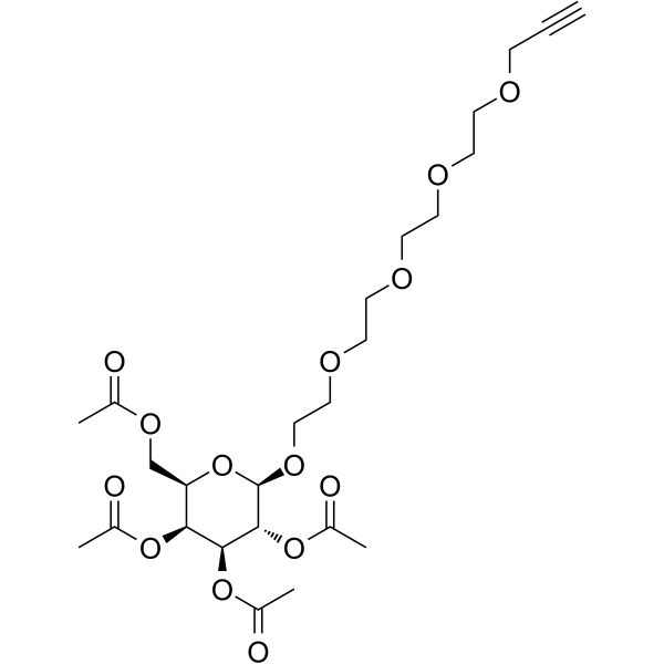 Propargyl-PEG4-tetra-Ac-beta-D-galactose Chemical Structure