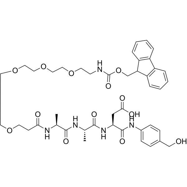 Fmoc-PEG4-Ala-Ala-Asn-PAB Chemical Structure