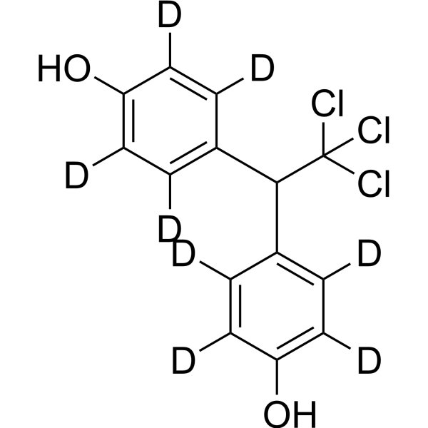 2,2-Bis(p-hydroxyphenyl)-<em>1</em>,<em>1</em>,<em>1</em>-trichloroethane-d8