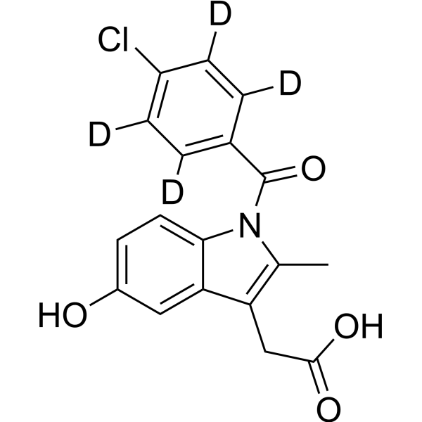 O-Desmethyl Indomethacin-d<sub>4</sub> Chemical Structure