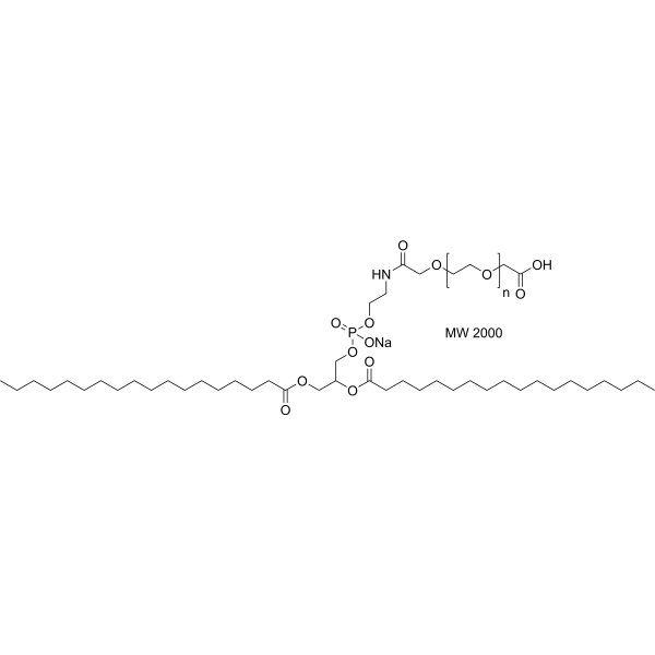 DSPE-PEG Carboxylic acid (sodium), MW 2000 Chemical Structure