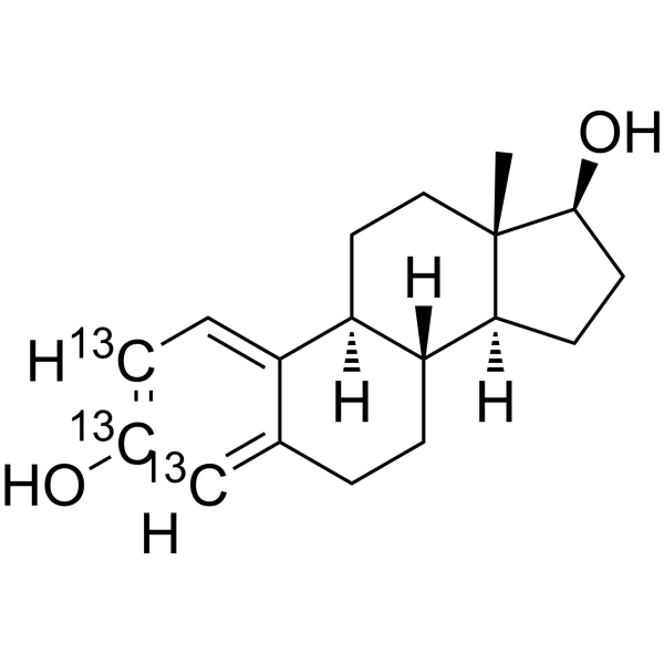 17β-Estradiol-<sup>13</sup>C<sub>3</sub> Chemical Structure
