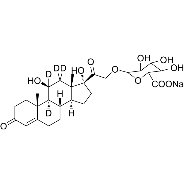 Cortisol-21-glucuronide-d<sub>4</sub> sodium Chemical Structure