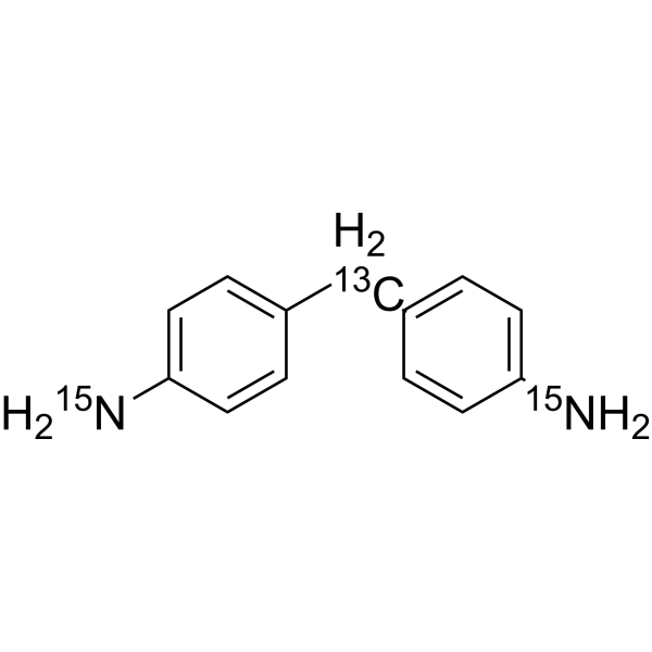 4,4′-Methylenedianiline-<sup>15</sup>N<sub>2</sub>, <sup>13</sup>C Chemical Structure