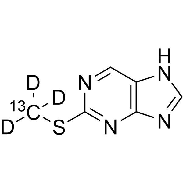 2-Methylthiopurine-13C, d3